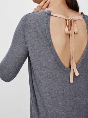 Aritzia Babaton Bailey open tie-back sweater top, size: xs-s